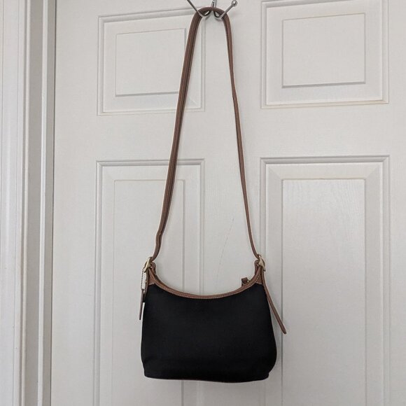 Coach vintage Cavas Leather  Shoulder Bag Crossbody Black Brown - Picture 3 of 16